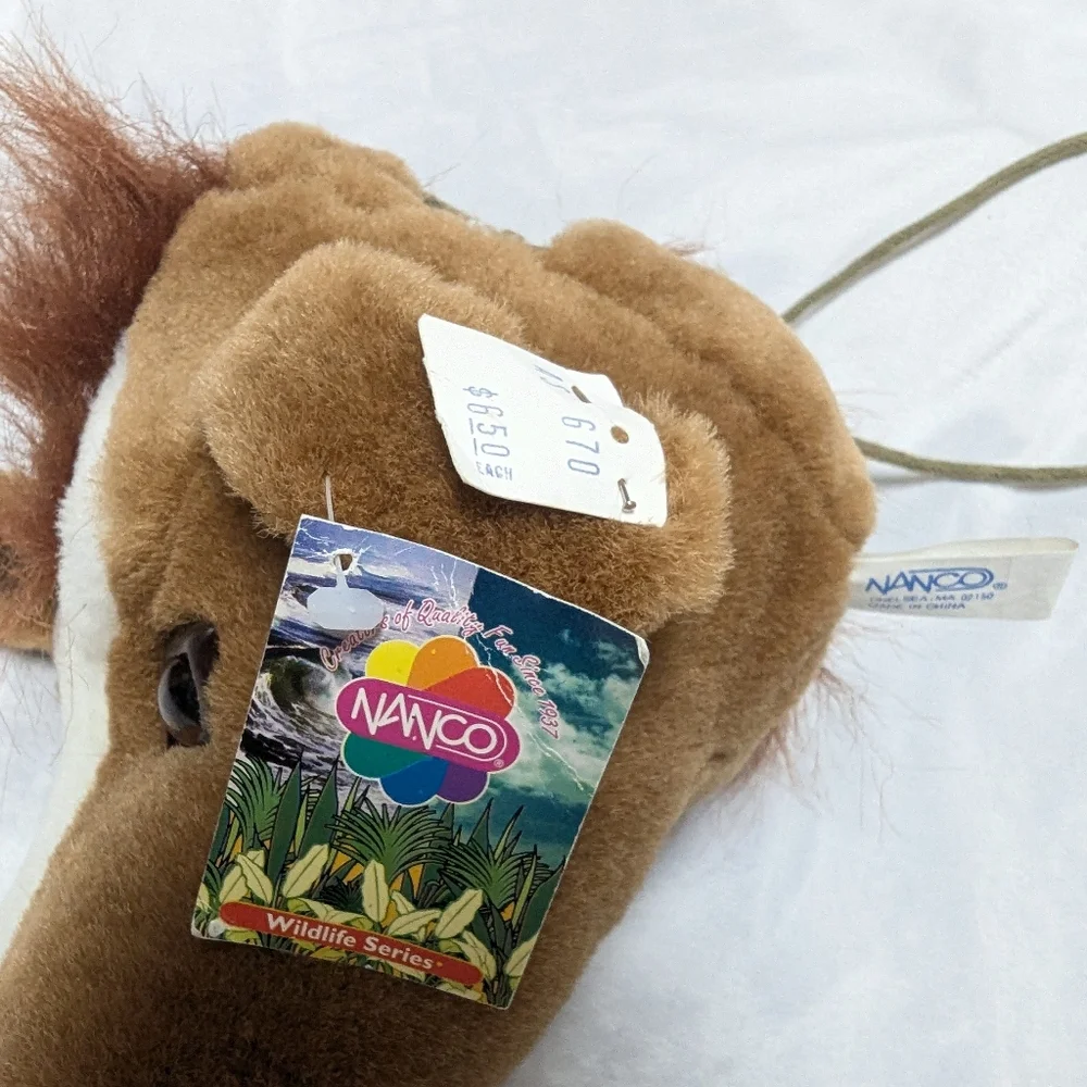 Vintage Nanco Horse Head Plush Stuffed Animal Zippered Purse Rodeo Western